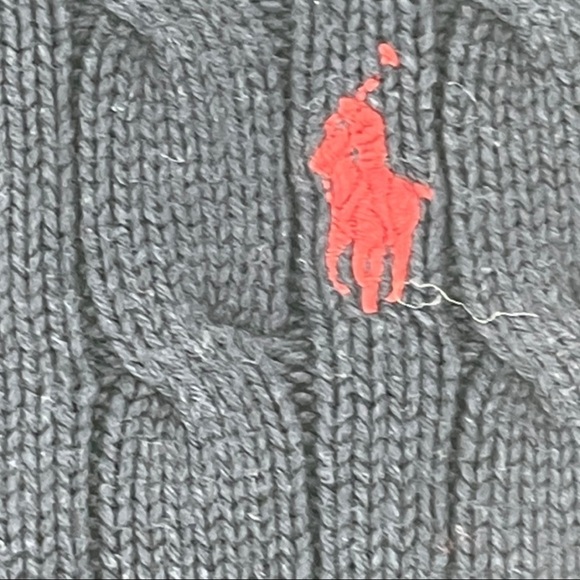 Polo Ralph Lauren Navy Cable Knit Cotton Sweater M - Picture 4 of 6